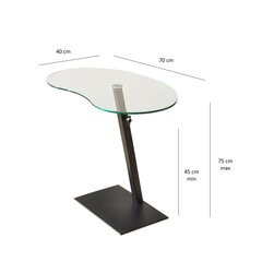 Kavos staliukas Asir, 70x75x40cm, juodas kaina ir informacija | Kavos staliukai | pigu.lt