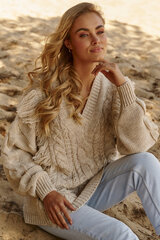 Megztinis moterims Makadamia, smėlio spalvos kaina ir informacija | Megztiniai moterims | pigu.lt