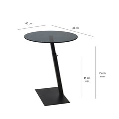 Kavos staliukas Asir, 40x75x40cm, juodas kaina ir informacija | Kavos staliukai | pigu.lt