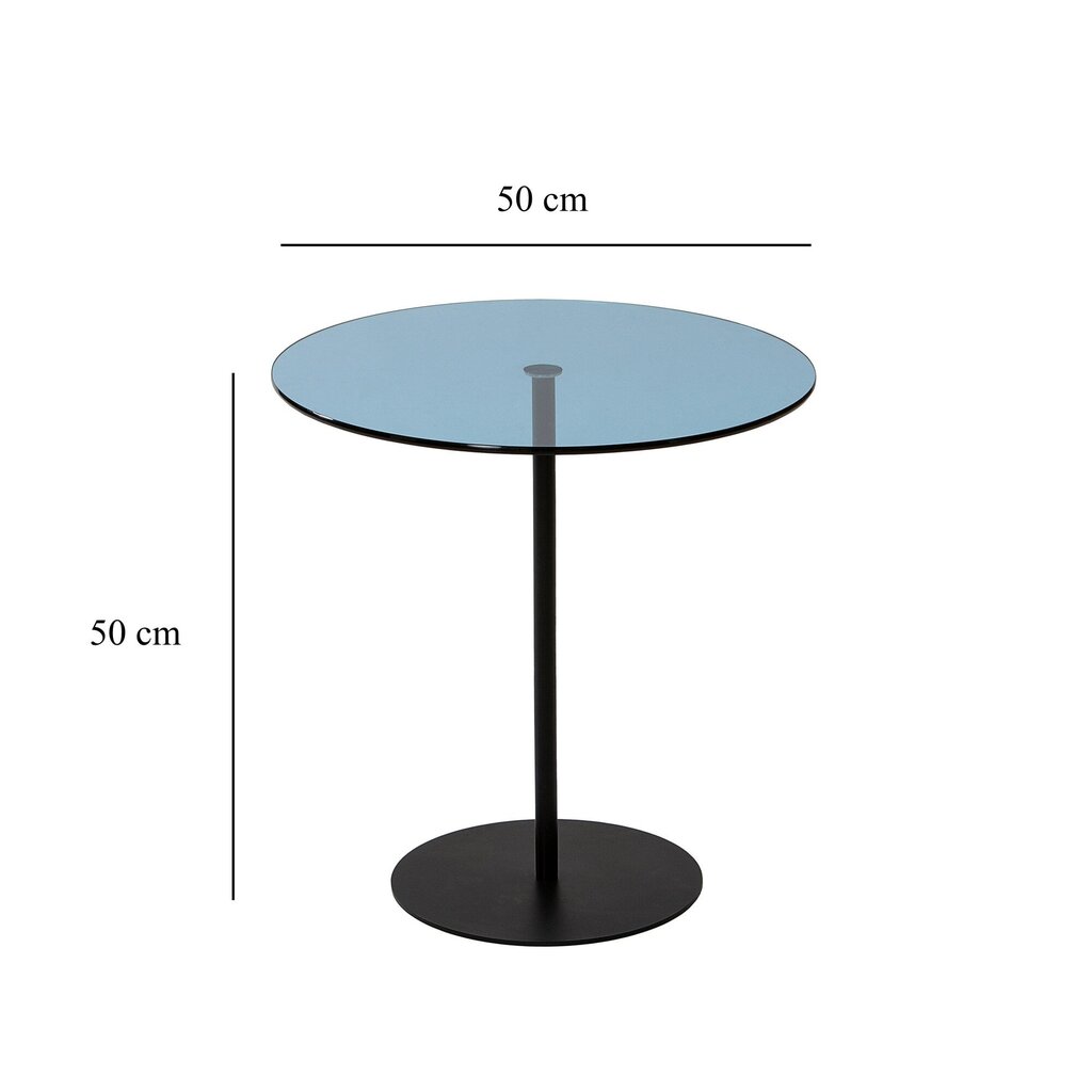 Kavos staliukas Asir, 50x50x50cm, juodas/mėlynas kaina ir informacija | Kavos staliukai | pigu.lt