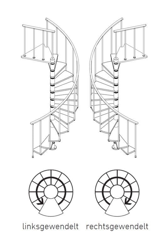 Spiraliniai laiptai Minka BERLIN Ø140 cm, Juoda цена и информация | Laiptai | pigu.lt