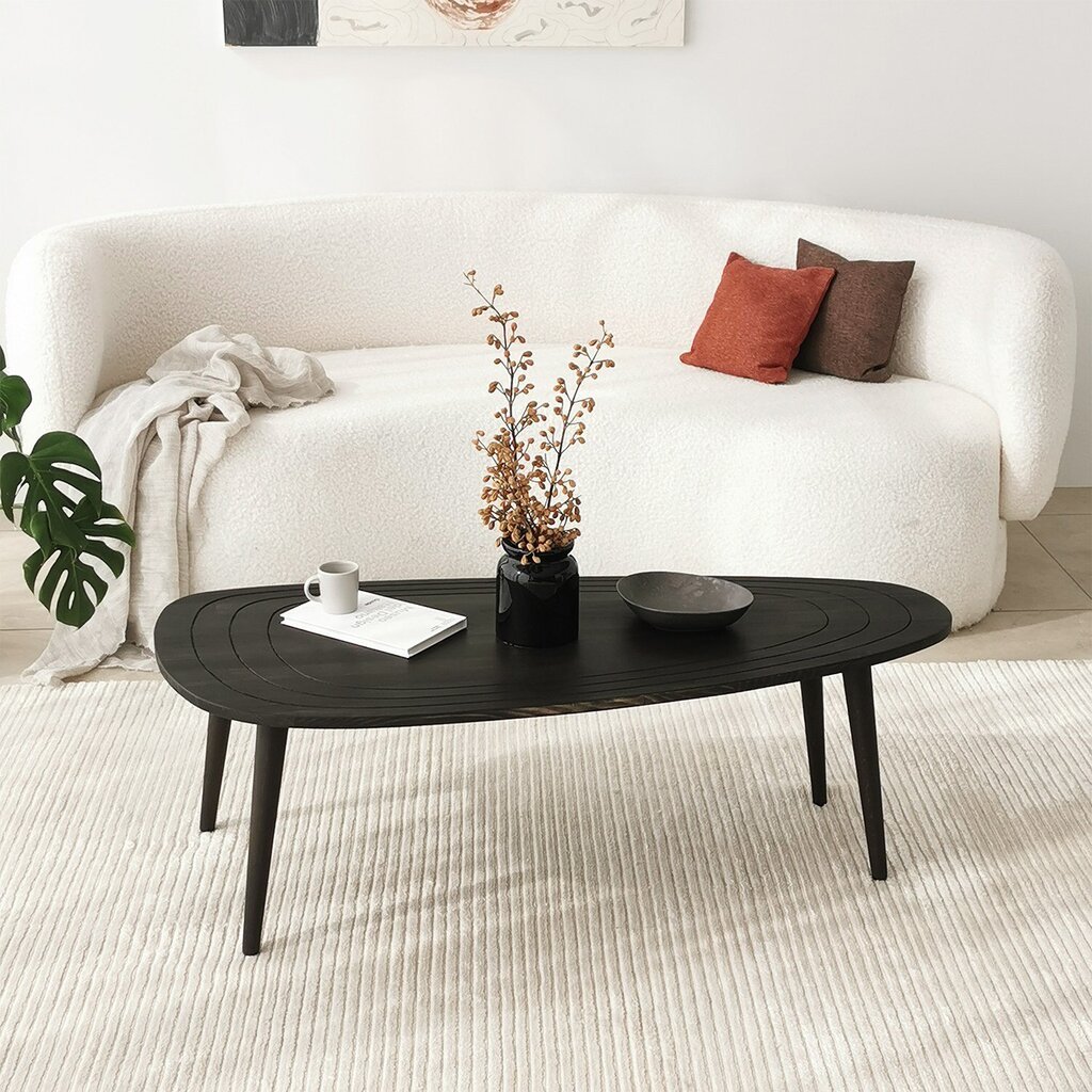 Kavos staliukas Asir, 115x38x50cm, juodas kaina ir informacija | Kavos staliukai | pigu.lt