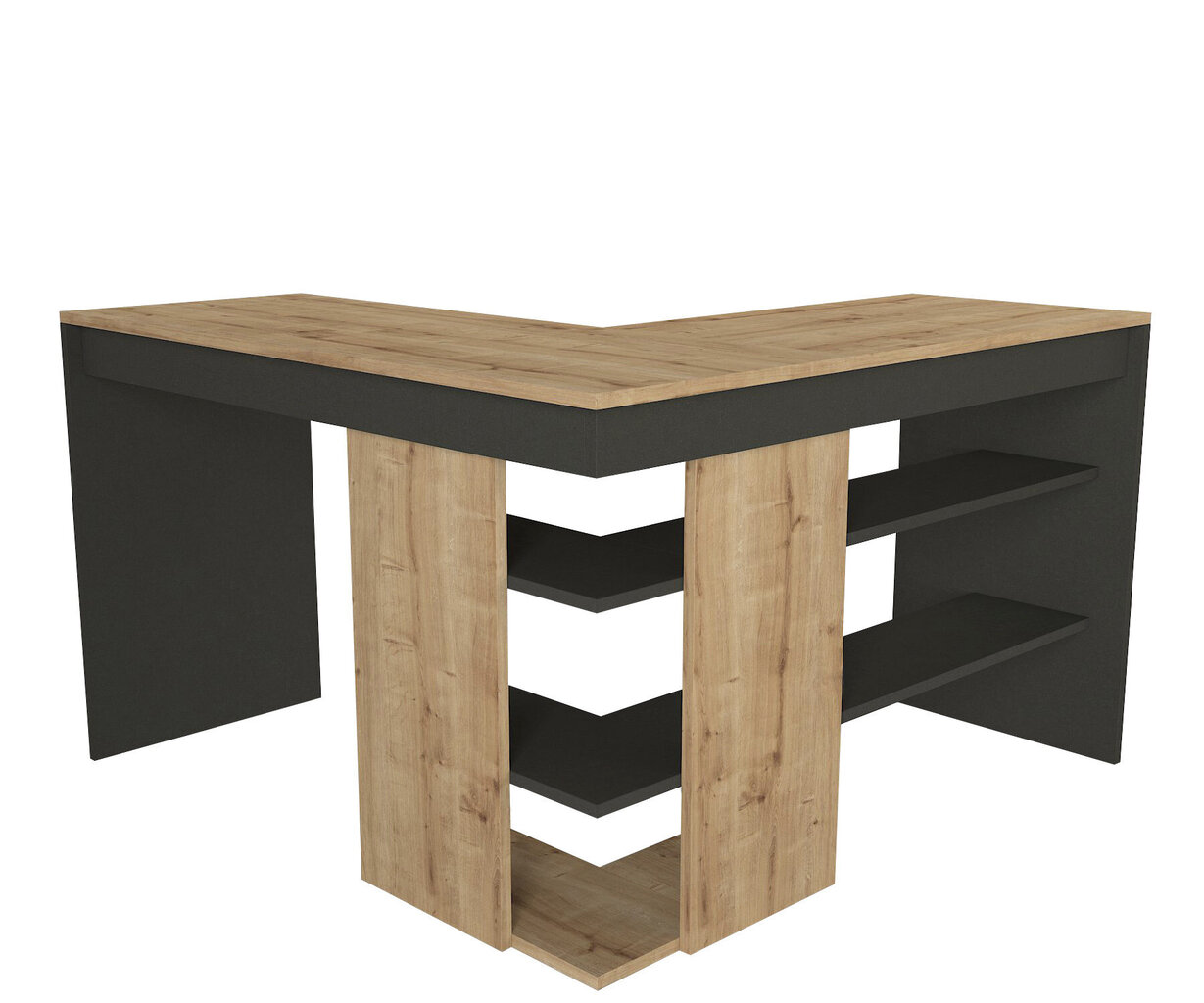 Rašomasis stalas Asir, 120x73,8x120cm, smėlio/juoda kaina ir informacija | Kompiuteriniai, rašomieji stalai | pigu.lt