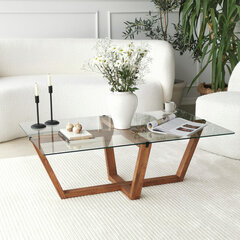 Кофейный столик Asir, 105x35x65см, темно-коричневый цена и информация | Журнальные столики | pigu.lt