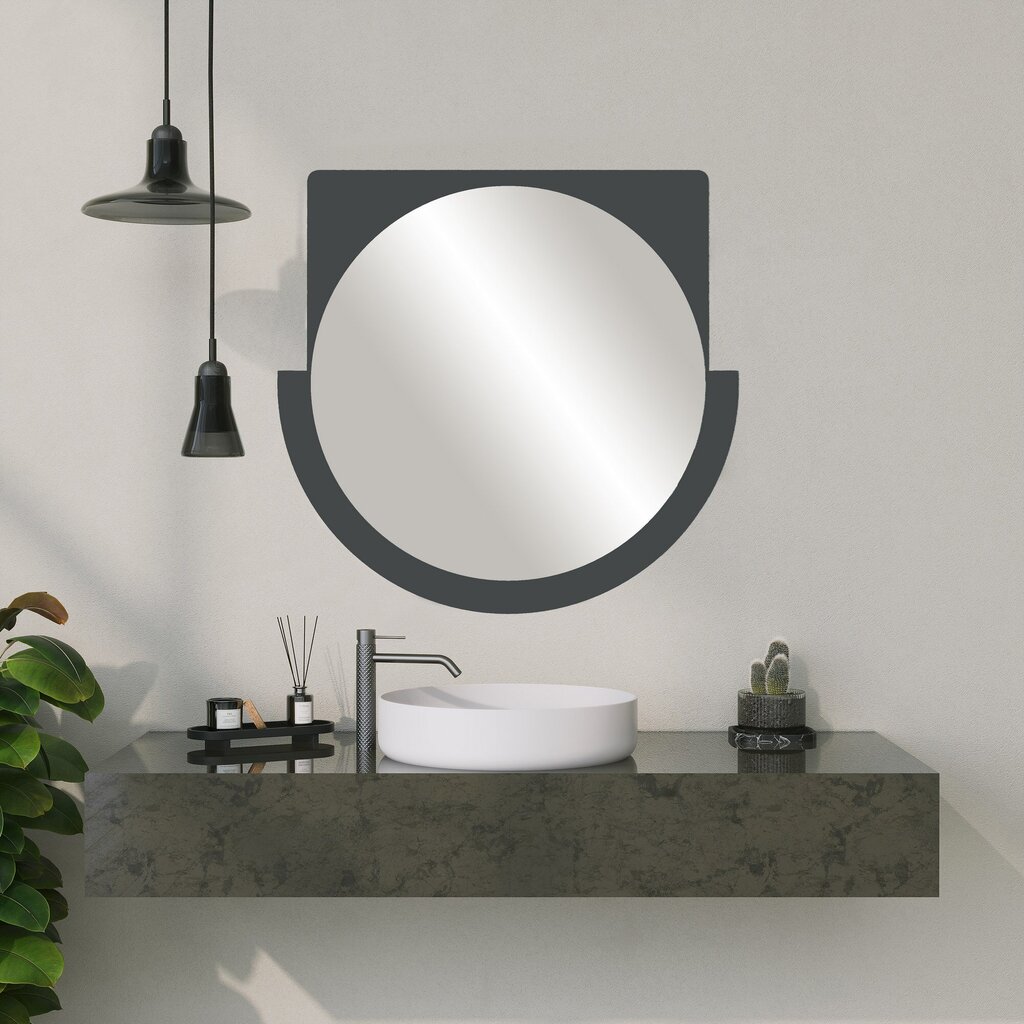 Veidrodis Asir, 2x70x65cm, juodas kaina ir informacija | Vonios veidrodžiai | pigu.lt