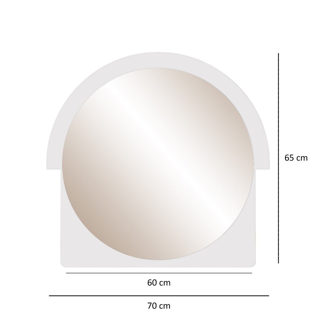 Veidrodis Asir, 2x70x65cm, baltas kaina ir informacija | Vonios veidrodžiai | pigu.lt