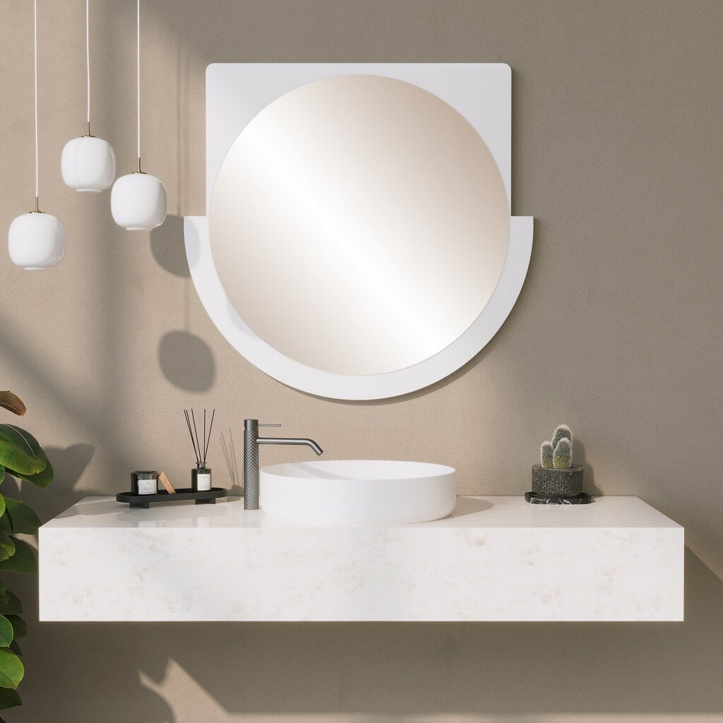 Veidrodis Asir, 2x70x65cm, baltas цена и информация | Vonios veidrodžiai | pigu.lt