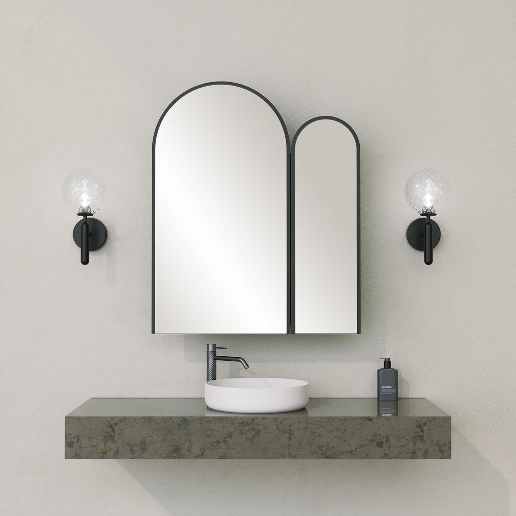 Vonios spintelė Asir, 12x45x50cm, juoda kaina ir informacija | Vonios spintelės | pigu.lt