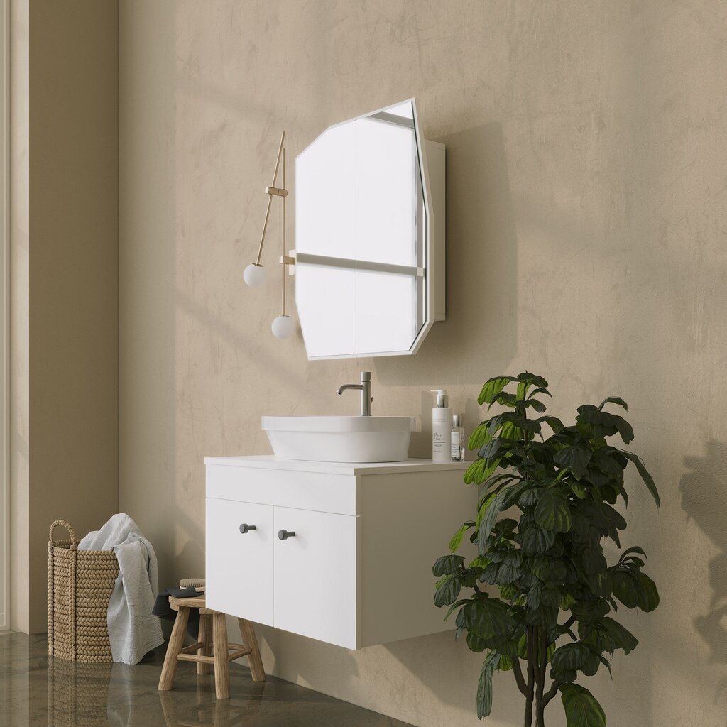 Vonios spintelė Asir, 12x45x50cm, balta kaina ir informacija | Vonios spintelės | pigu.lt