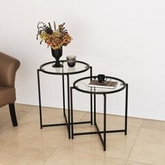 Kavos staliukas Asir, 50x60x50cm, juodas kaina ir informacija | Kavos staliukai | pigu.lt