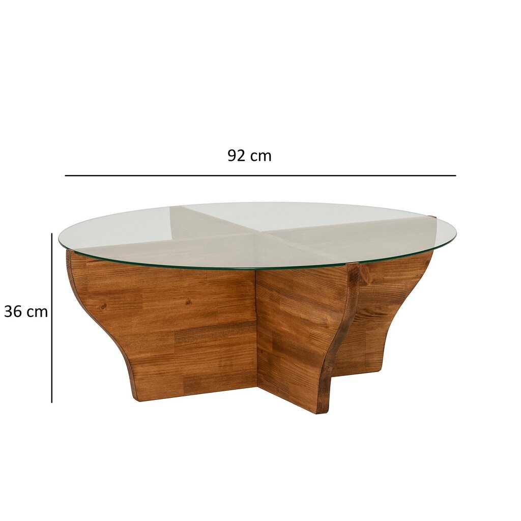 Kavos staliukas Asir, 92x36x92cm, rudas kaina ir informacija | Kavos staliukai | pigu.lt