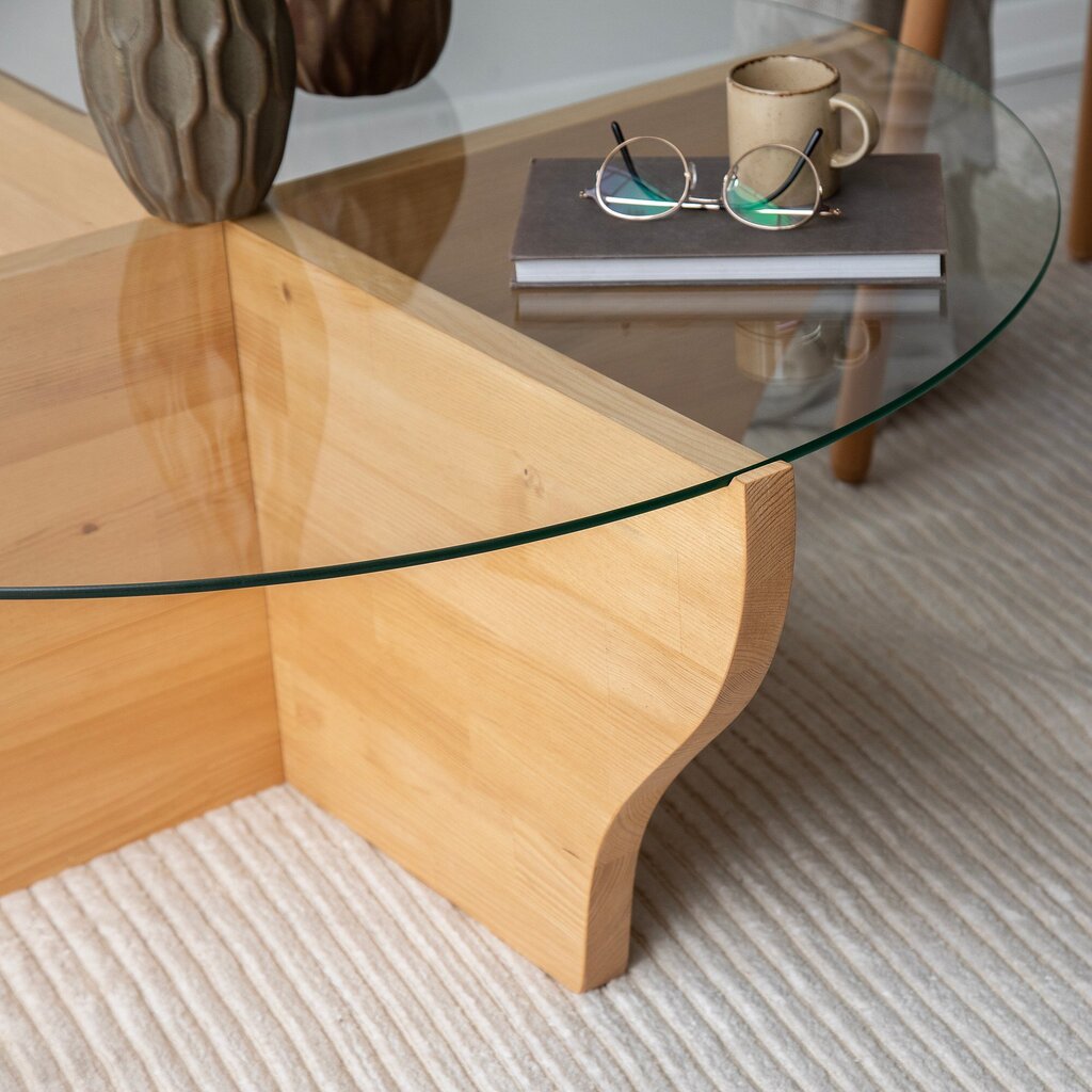 Kavos staliukas Asir, 92x36x92cm, smėlio spalvos kaina ir informacija | Kavos staliukai | pigu.lt