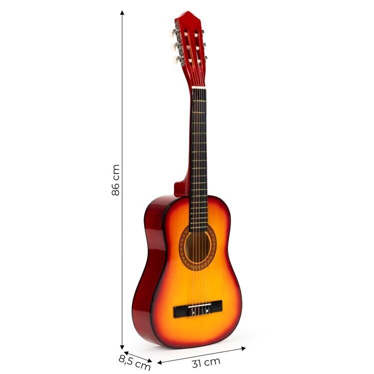 Medinė vaikiška 6 stygų gitara Eco Toys HX18026-34 kaina ir informacija | Lavinamieji žaislai | pigu.lt