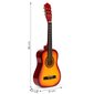 Medinė vaikiška 6 stygų gitara Eco Toys HX18026-34 kaina ir informacija | Lavinamieji žaislai | pigu.lt