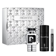 Kosmetikos rinkinys Paco Rabanne Phantom vyrams: tualetinis vanduo EDT, 100 ml + dezodorantas, 150 ml + tualetinis vanduo EDT, 10 ml kaina ir informacija | Kvepalai vyrams | pigu.lt