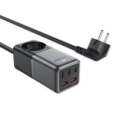 Desktop power strip Acefast Z2, GaN, 3xUSB-C, 2xUSB-A, 75W (black) цена и информация | Зарядные устройства для телефонов | pigu.lt