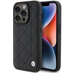 BMW BMHCP15L22RQDK iPhone 15 Pro 6.1" czarny|black Leather Quilted цена и информация | Чехлы для телефонов | pigu.lt