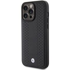 BMW BMHCP15X22RFGK iPhone 15 Pro Max 6.7" czarny|black Leather Diamond Pattern цена и информация | Чехлы для телефонов | pigu.lt