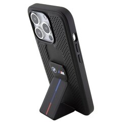 BMW BMHCP15XGSPPRK iPhone 15 Pro Max 6.7" czarny|black hardcase Grip Stand Smooth & Perforated цена и информация | Чехлы для телефонов | pigu.lt
