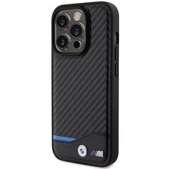 BMW BMHMP15L22NBCK iPhone 15 Pro 6.1" czarny|black hardcase Leather Carbon MagSafe цена и информация | Чехлы для телефонов | pigu.lt