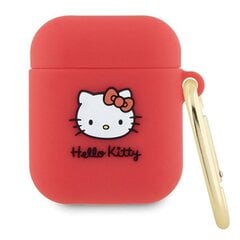 Hello Kitty HKA23DKHSF Airpods 1|2 cover fuksja|fuschia Silicone 3D Kitty Head цена и информация | Аксессуары для наушников | pigu.lt