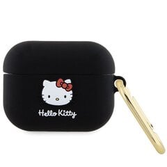 Hello Kitty HKAP3DKHSK Airpods Pro cover czarny|black Silicone 3D Kitty Head цена и информация | Аксессуары для наушников | pigu.lt