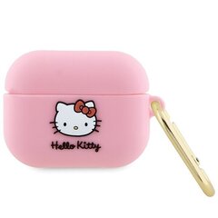 Hello Kitty HKAP3DKHSP Airpods Pro cover różowy|pink Silicone 3D Kitty Head цена и информация | Аксессуары для наушников | pigu.lt