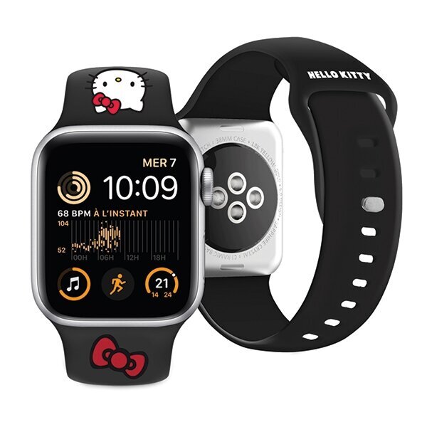 Hello Kitty HKAWMSCHBLK Apple Watch 38|40|41mm black kaina ir informacija | Išmaniųjų laikrodžių ir apyrankių priedai | pigu.lt