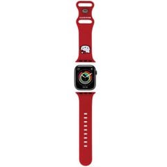 Hello Kitty Pasek HKAWMSCHBLR Apple Watch 38|40|41mm czerwony|red strap Silicone Kitty Head цена и информация | Аксессуары для смарт-часов и браслетов | pigu.lt