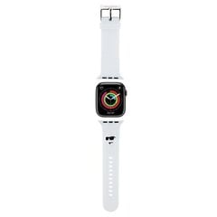 Karl Lagerfeld Pasek KLAWLSLCNH Apple Watch 42|44|45|49mm biały|white strap 3D Rubber Choupette Head цена и информация | Аксессуары для смарт-часов и браслетов | pigu.lt