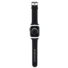 Karl Lagerfeld Pasek KLAWLSLCNK Apple Watch 42|44|45|49mm czarny|black strap 3D Rubber Choupette Head цена и информация | Аксессуары для смарт-часов и браслетов | pigu.lt