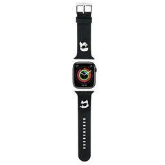 Karl Lagerfeld Pasek KLAWLSLKCNK Apple Watch 42|44|45|49mm czarny|black strap 3D Rubber Karl&Choupette Heads цена и информация | Аксессуары для смарт-часов и браслетов | pigu.lt