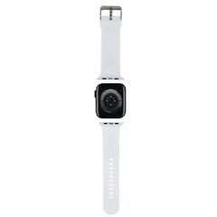 Karl Lagerfeld Pasek KLAWLSLKNH Apple Watch 42|44|45|49mm biały|white strap 3D Rubber Karl Head цена и информация | Аксессуары для смарт-часов и браслетов | pigu.lt