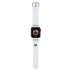 Karl Lagerfeld Pasek KLAWMSLCNH Apple Watch 38|40|41mm biały|white strap 3D Rubber Choupette Heads цена и информация | Аксессуары для смарт-часов и браслетов | pigu.lt