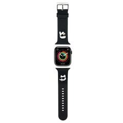 Karl Lagerfeld Pasek KLAWMSLKCNK Apple Watch 38|40|41mm czarny|black strap 3D Rubber Karl&Choupette Heads цена и информация | Аксессуары для смарт-часов и браслетов | pigu.lt