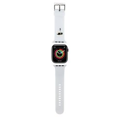 Karl Lagerfeld Pasek KLAWMSLKNH Apple Watch 38|40|41mm biały|white strap 3D Rubber Karl Head цена и информация | Аксессуары для смарт-часов и браслетов | pigu.lt