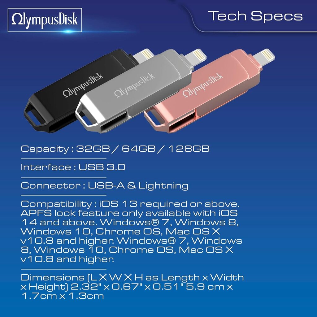 OlympusDisk Apollo 64GB цена и информация | USB laikmenos | pigu.lt