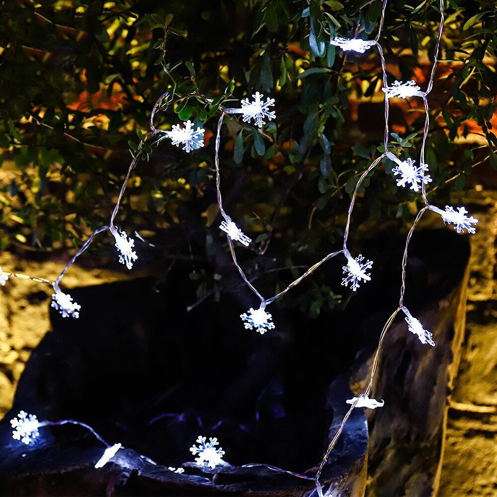 Kalėdinės snaigių lemputės, 10m, 100 LED, LIVMAN TY-101 kaina ir informacija | Girliandos | pigu.lt