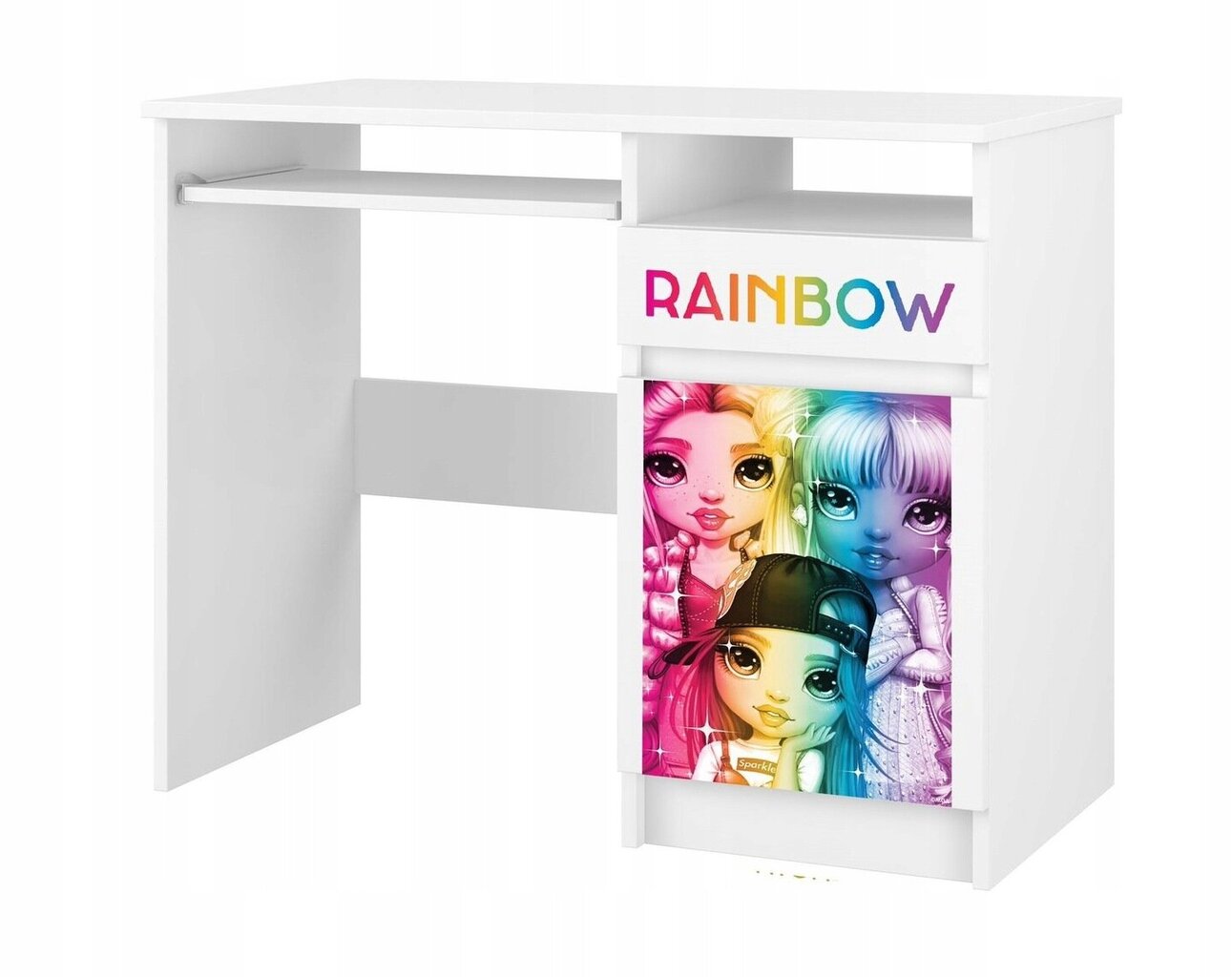 Vaikiškas rašomasis stalas Baby Boo Rainbow, baltas kaina ir informacija | Kompiuteriniai, rašomieji stalai | pigu.lt