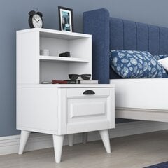 Naktinis staliukas Asir, 45x74,4x40cm, baltas kaina ir informacija | Spintelės prie lovos | pigu.lt