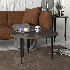 Kavos staliukas Asir, 69,5x40,2x69,5cm, rudas/juodas kaina ir informacija | Kavos staliukai | pigu.lt