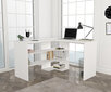 Rašomasis stalas Asir, 120x73,8x120cm, baltas kaina ir informacija | Kompiuteriniai, rašomieji stalai | pigu.lt