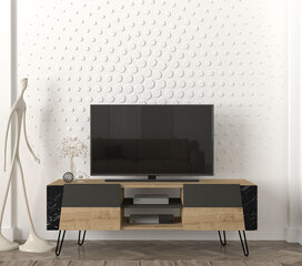 Подставка под телевизор Asir, 150x52x36,8см, коричневый/черный цена и информация | Тумбы под телевизор | pigu.lt