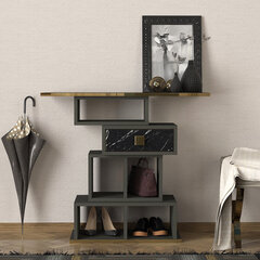 Batų lentyna Asir, 90x80,2x29,6cm, ruda/juoda kaina ir informacija | Batų spintelės, lentynos ir suolai | pigu.lt