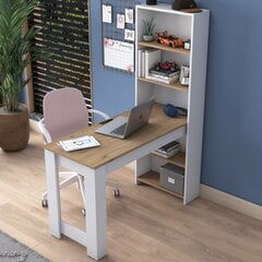 Стол письменный Asir, 120x153,6x53,8см, белый/бежевый цена и информация | Компьютерные, письменные столы | pigu.lt