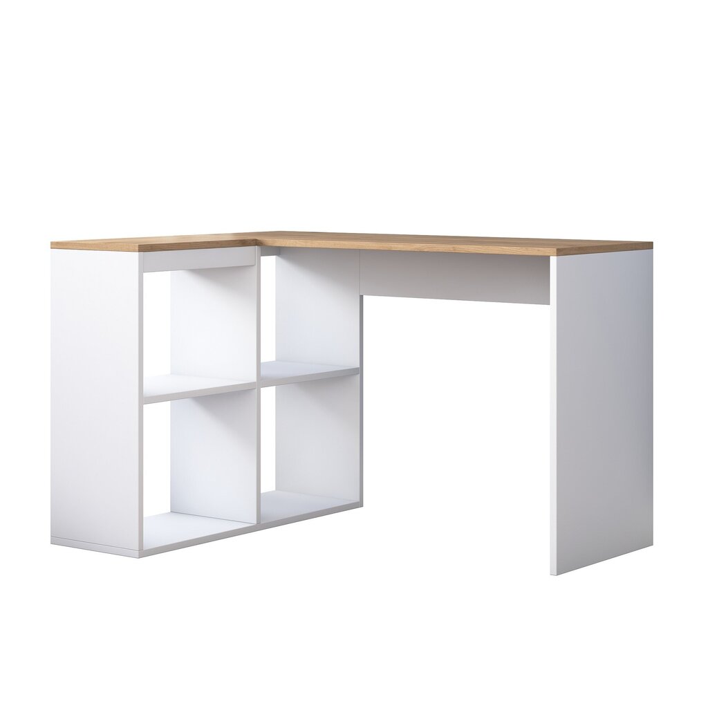 Rašomasis stalas Asir, 120x74,8x50cm, baltas/smėlio spalvos цена и информация | Kompiuteriniai, rašomieji stalai | pigu.lt