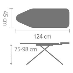 Brabantia lyginimo lenta, 124 × 45 cm kaina ir informacija | Lyginimo lentos | pigu.lt