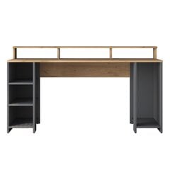 Rašomasis stalas Asir, 160x89,5x55cm, juodas/rudas kaina ir informacija | Kompiuteriniai, rašomieji stalai | pigu.lt