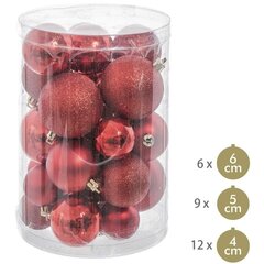 Ёлочные шарики Красный Пластик Пурпурин 12,5 x 12,5 x 27 cm (27 штук) цена и информация | Ёлочные игрушки, верхушки | pigu.lt