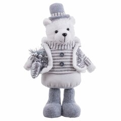 Новогоднее украшение Белый Серый Металл Ткань Полярный медведь 20 x 10 x 33 cm цена и информация | Рождественские украшения | pigu.lt